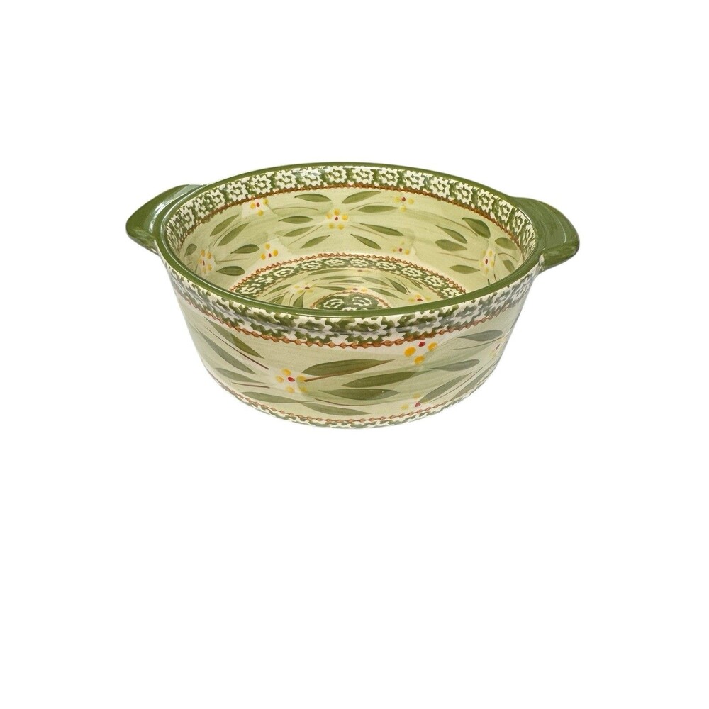 Temp-Tations Old World Green Round 1.5 qt Casserole Dish Cooking Baking
